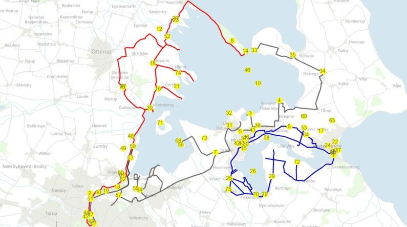 Cykelguide Odense Fjord kort